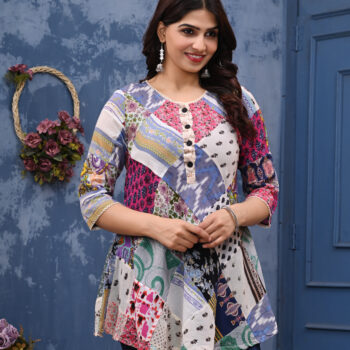 Round Neck Cotton Tops for Women | Multicolor