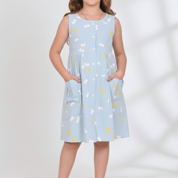 Kids Cotton Long Frocks for Kids Girls | Butterfly Print