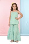 Traditional Dress for Girls - Cotton Aqua