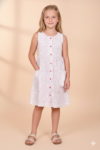 Kids Cotton Long Frocks for Kids Girls | Dot Printed White