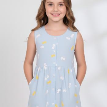 Cotton Long Frocks for Kids Girls | Butterfly Print