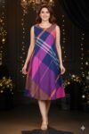 Women Printed A-Line Midi Dress for Women - Multicolor