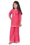 Traditional Dress for Girls - Rayon Golden Pink