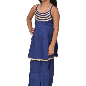 Traditional Dress for Girls - Rayon Blue