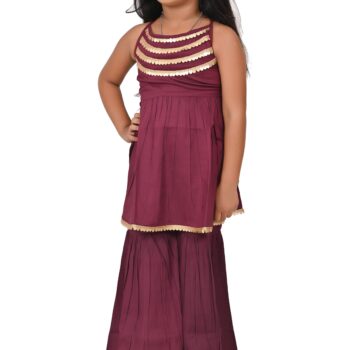 Traditional Dress for Girls - Rayon Maroon
