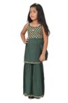 Traditional Dress for Girls - Rayon Green