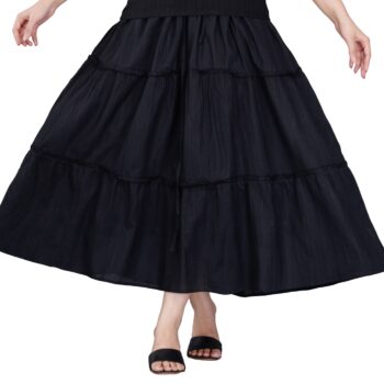 Cotton Long Ruffle Skirt for Women, Summer Wear Comfortable Midi Skirts for Women
