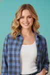 Cotton Formal Shirts for Women | Blue Checked