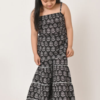 Traditional Dress for Girls - Cotton Black