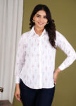 Cloth Bites Cotton Formal Shirts for Women | White