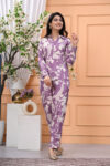 Women Co-ord Set for Summer & Spring | Floral Purple