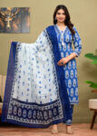 Cloth Bites Women Floral Printed Regular Pure Cotton Kurta with Trousers & With Dupatta